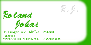 roland jokai business card